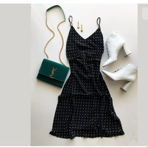 Vanessa Mooney Lala Slip Dress Midi Polka Dot XS